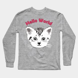 Hello World Kitten Long Sleeve T-Shirt